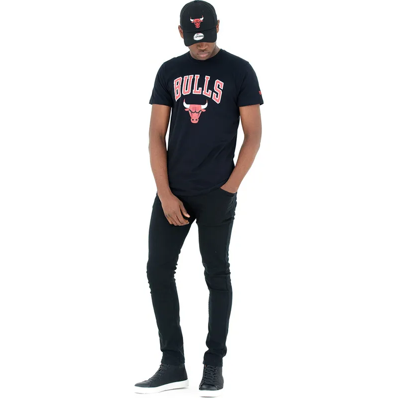 tricka-kratky-rukav-cerna-chicago-bulls-nba-new-era