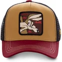 trucker-cap-braun-schwarz-und-rot-coyote-coy2-looney-tunes-von-capslab