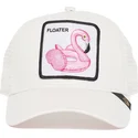 weisse-trucker-kappe-flamingo-schwimmring-floater-von-goorin-bros