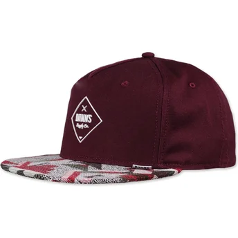 Čepice 5 panelová červená snapback Rubber Aztek Djinns