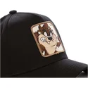 capslab-curved-brim-tasmanian-devil-taz5-looney-tunes-black-snapback-cap