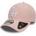 verstellbare-rosa-kappe-mit-gebogenem-schirm-9twenty-dryera-packable-der-los-angeles-dodgers-mlb-von-new-era