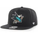 cepice-rovna-cerna-snapback-captain-no-shot-san-jose-sharks-nhl-47-brand