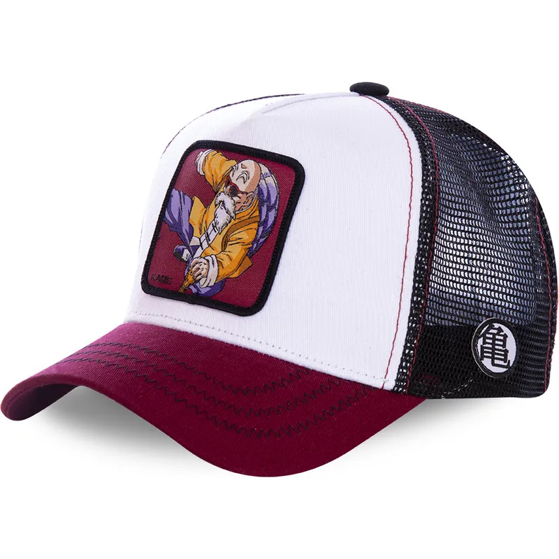 trucker-cap-weiss-schwarz-und-rot-master-roshi-kam7-dragon-ball-von-capslab