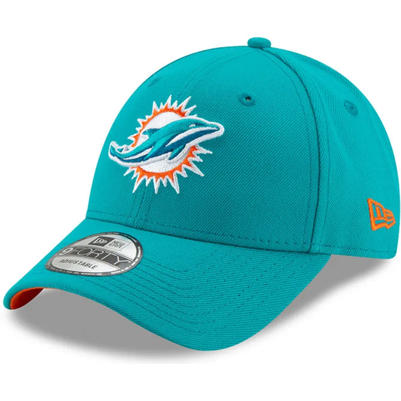 blaue-verstellbare-curved-cap-9forty-the-league-der-miami-dolphins-nfl-von-new-era