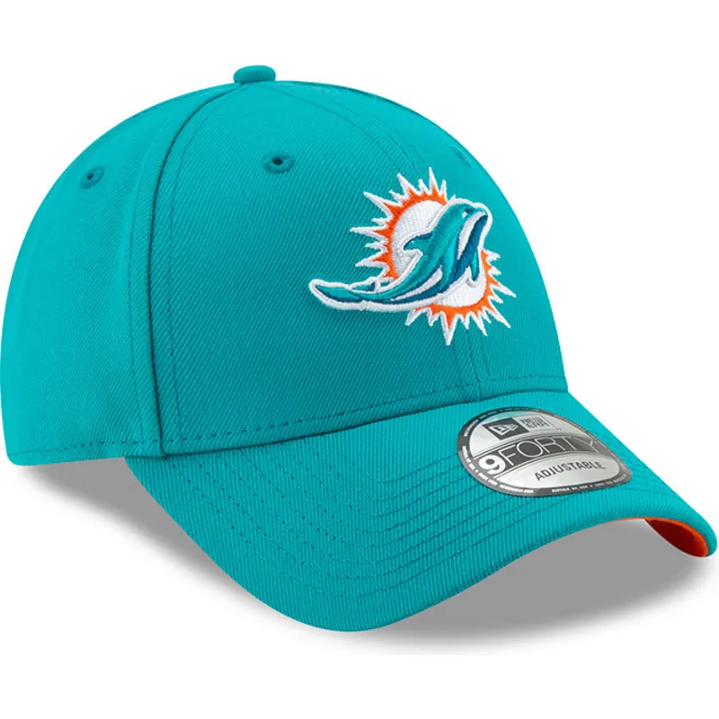 blaue-verstellbare-curved-cap-9forty-the-league-der-miami-dolphins-nfl-von-new-era