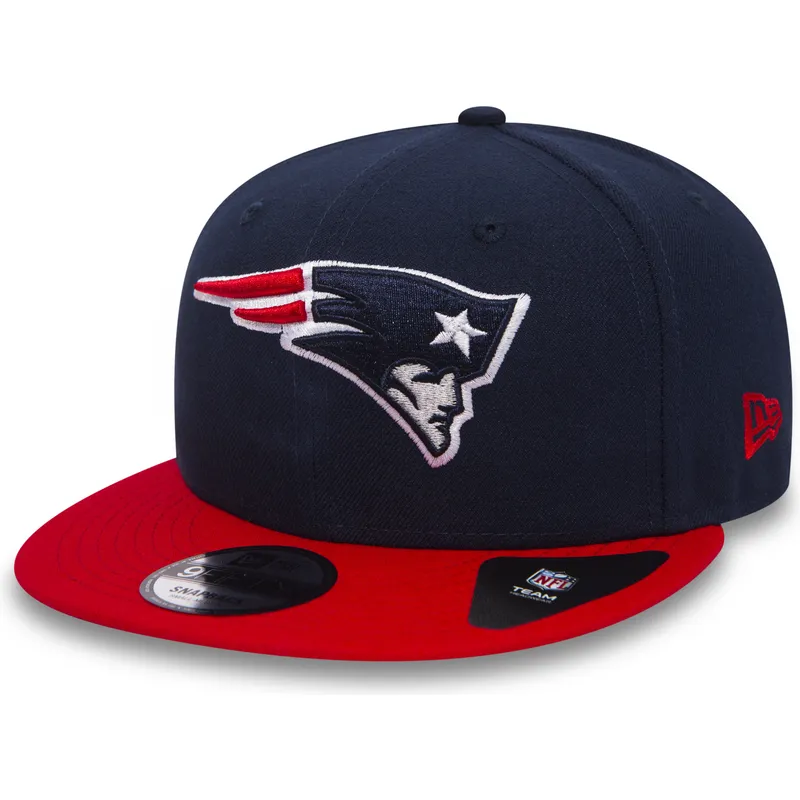 new-england-patriots-nfl-9fifty-team-snapback-kappe-in-marineblau-mit-rotem-schirm-von-new-era