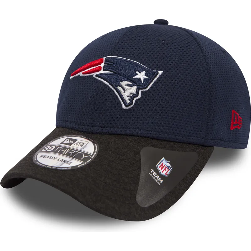 new-england-patriots-nfl-39thirty-shadow-tech-navy-blau-verstellbare-kappe-mit-schwarzem-schirm-von-new-era