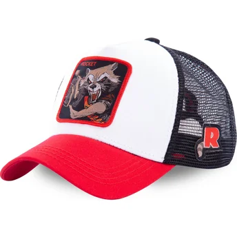 cepice-zaoblena-bila-snapback-roc2-rocket-raccoon-marvel-comics-capslab