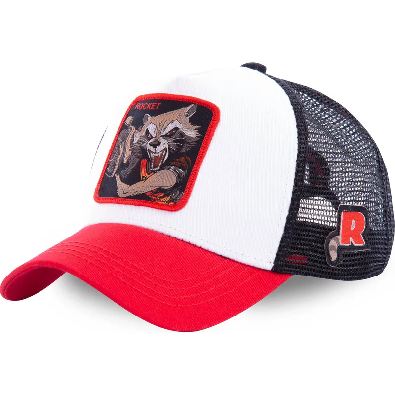 cepice-zaoblena-bila-snapback-roc2-rocket-raccoon-marvel-comics-capslab