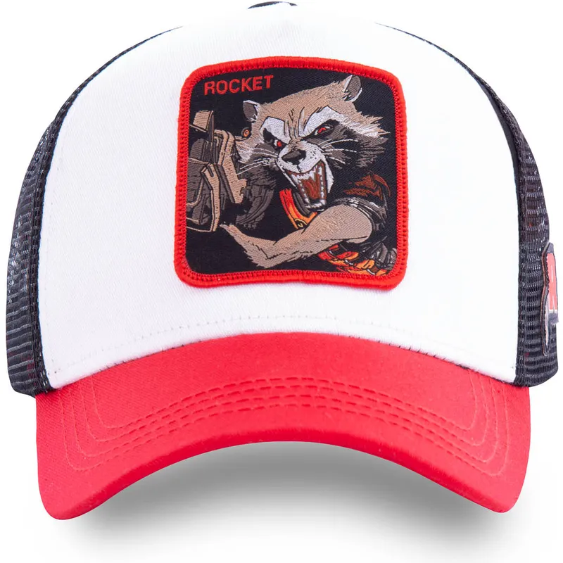 cepice-zaoblena-bila-snapback-roc2-rocket-raccoon-marvel-comics-capslab