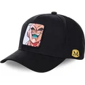 schwarze-snapback-kappe-mit-gebogenem-schirm-kid-buu-buub-dragon-ball-von-capslab