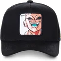 schwarze-snapback-kappe-mit-gebogenem-schirm-kid-buu-buub-dragon-ball-von-capslab