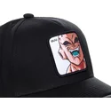 schwarze-snapback-kappe-mit-gebogenem-schirm-kid-buu-buub-dragon-ball-von-capslab