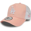 rosa-trucker-kappe-league-essential-a-frame-der-los-angeles-dodgers-mlb-von-new-era