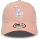 rosa-trucker-kappe-league-essential-a-frame-der-los-angeles-dodgers-mlb-von-new-era