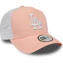 rosa-trucker-kappe-league-essential-a-frame-der-los-angeles-dodgers-mlb-von-new-era