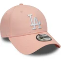 new-era-curved-brim-9forty-league-essential-los-angeles-dodgers-mlb-pink-adjustable-cap