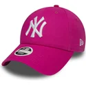 rosa-verstellbare-curved-cap-9forty-essential-der-new-york-yankees-mlb-von-new-era
