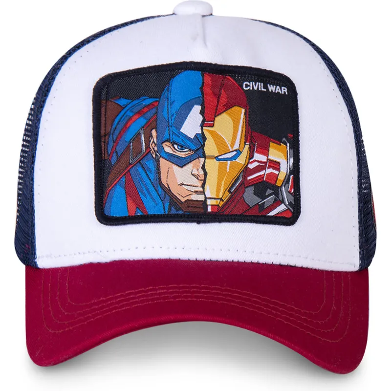 cepice-zaoblena-bila-snapback-civil-war-war1-kapitan-amerika-a-iron-man-marvel-comics-capslab