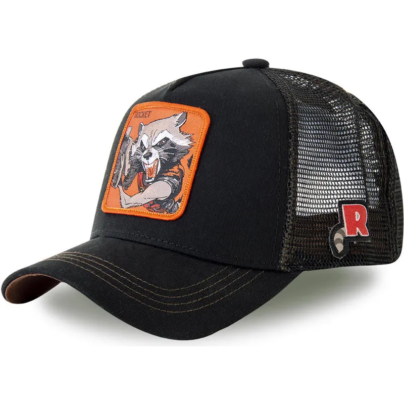 cepice-zaoblena-cerna-snapback-roc4-rocket-raccoon-marvel-comics-capslab