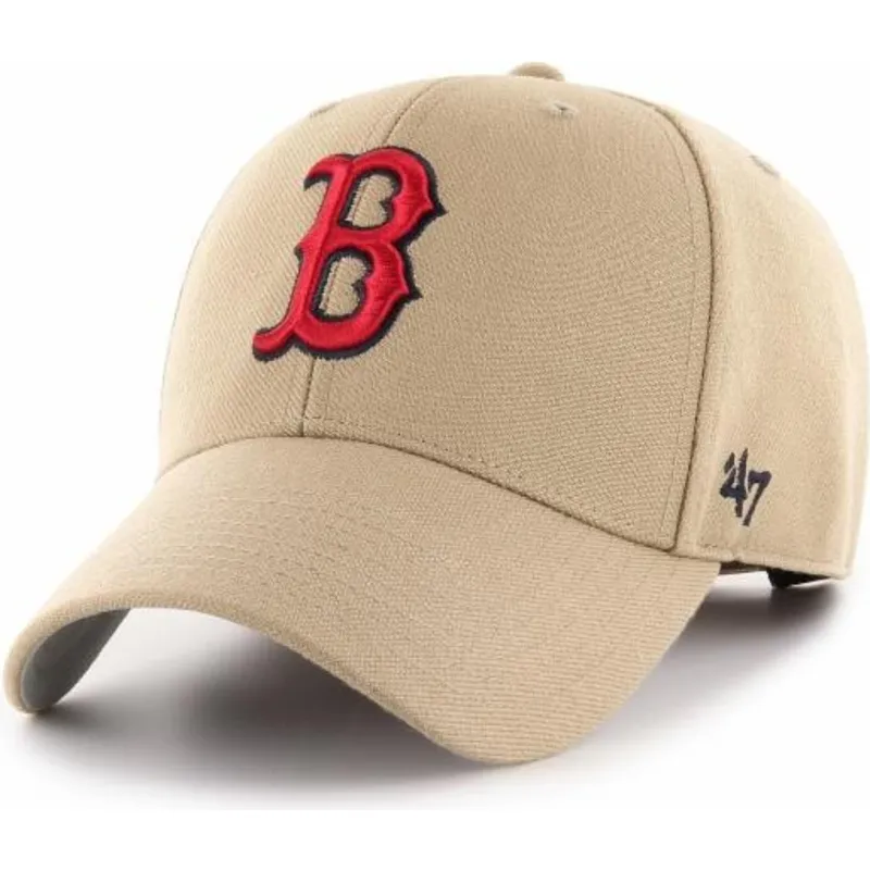 cepice-zaoblena-khaki-snapback-ajustable-mvp-boston-red-sox-mlb-47-brand