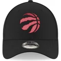 new-era-curved-brim-red-logo9forty-the-league-toronto-raptors-nba-black-adjustable-cap