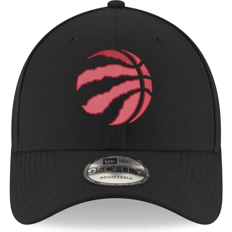 schwarze-gebogene-kappe-mit-rotem-logo-verstellbar-9forty-the-league-toronto-raptors-nba-von-new-era
