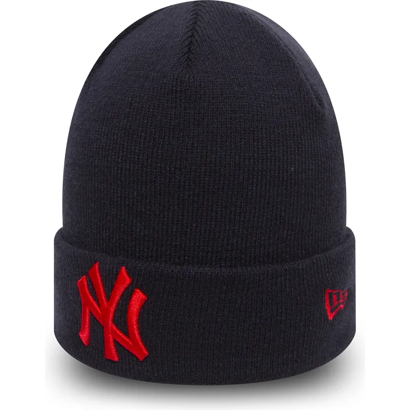 marineblaue-mutze-mit-rotem-logo-cuff-knit-league-essential-der-new-york-yankees-mlb-von-new-era