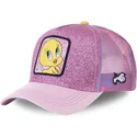 cepice-zaoblena-ruzova-snapback-purpurina-twe4-tweety-looney-tunes-capslab