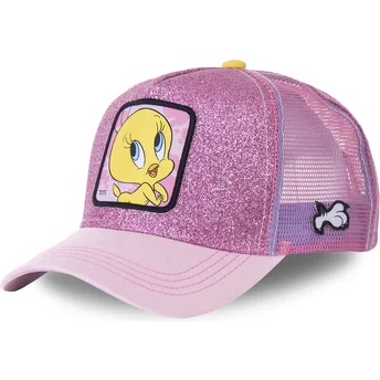 cepice-zaoblena-ruzova-snapback-purpurina-twe4-tweety-looney-tunes-capslab