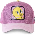 cepice-zaoblena-ruzova-snapback-purpurina-twe4-tweety-looney-tunes-capslab