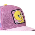 cepice-zaoblena-ruzova-snapback-purpurina-twe4-tweety-looney-tunes-capslab