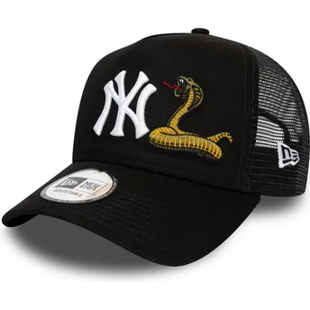 schwarze-a-frame-trucker-cap-snake-new-york-yankees-mlb-von-new-era
