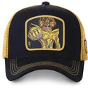 schwarze-und-goldene-trucker-kappe-leo-saileo-saint-seiya-die-ritter-des-zodiac-von-capslab