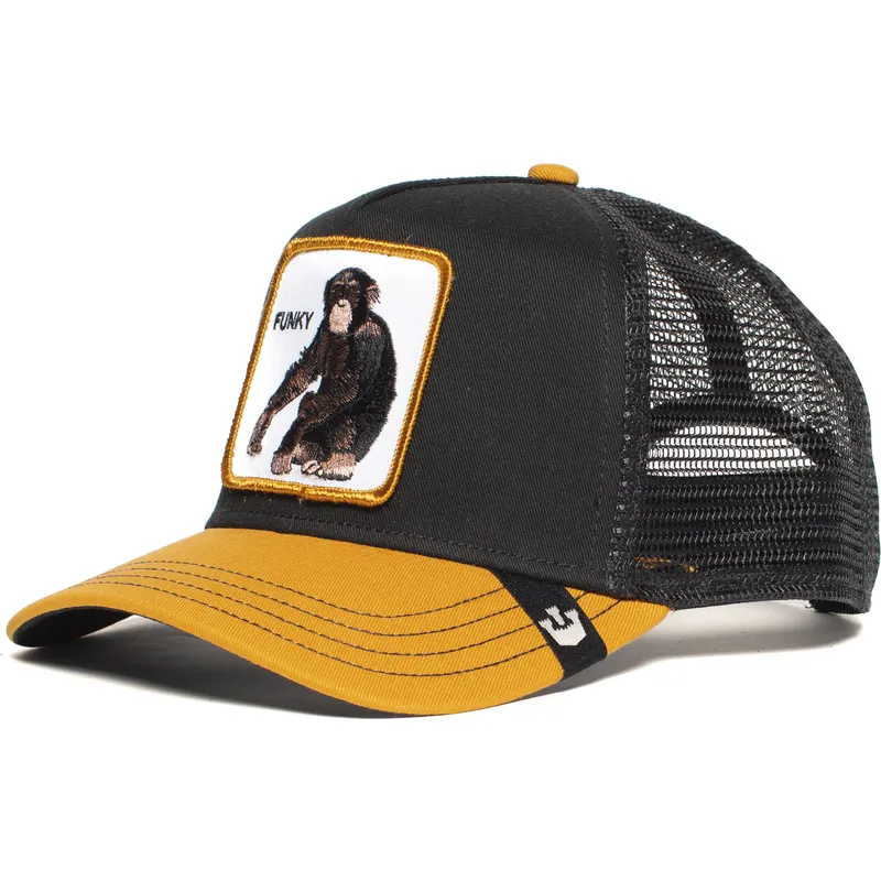 schwarze-und-gelbe-trucker-kappe-fur-jungen-little-monkey-von-goorin-bros