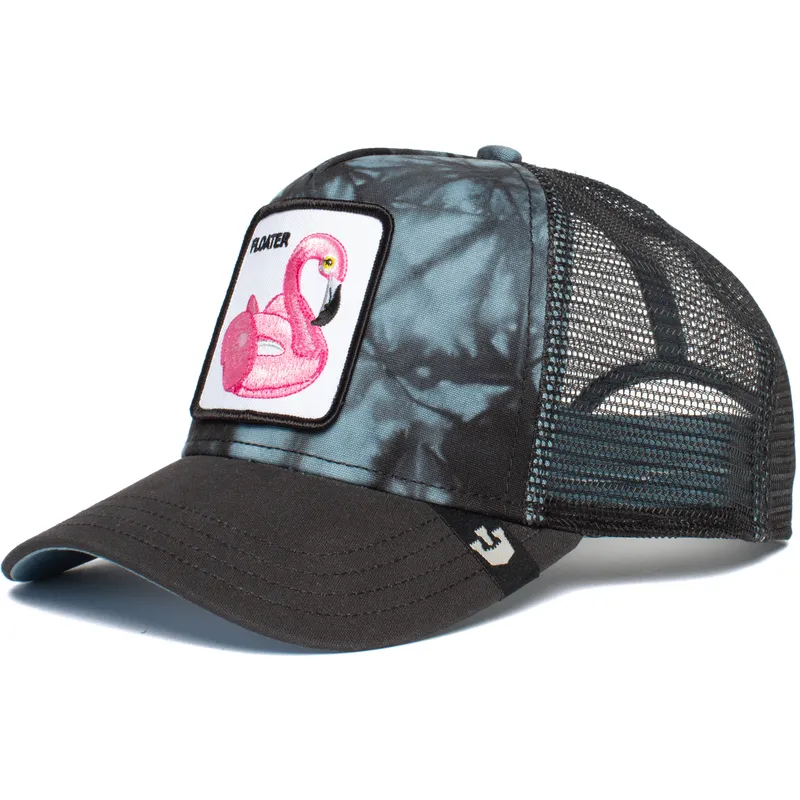 schwarze-trucker-kappe-mit-flamingo-schwimmring-pool-partaaaay-von-goorin-bros