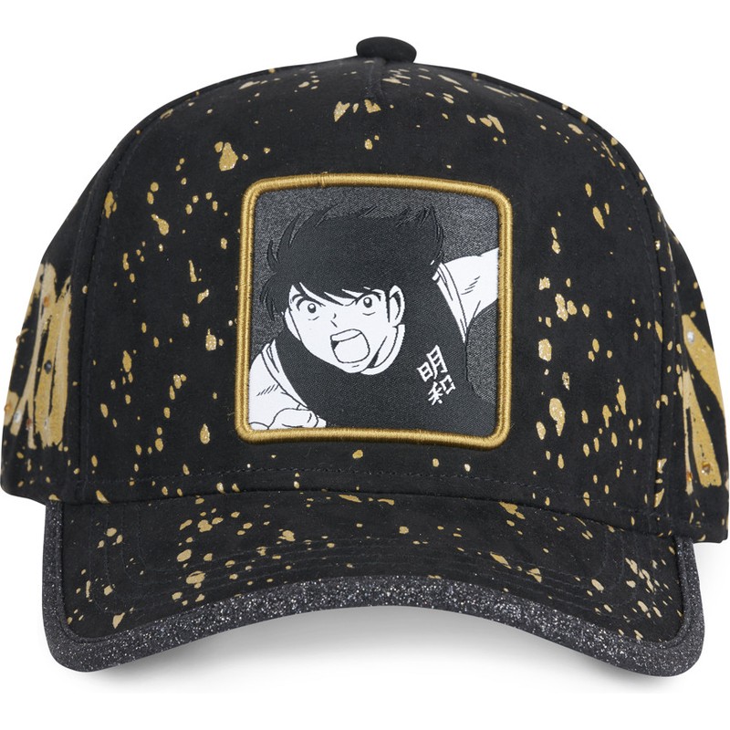 capslab-curved-brim-kojiro-hyuga-tag-mar-captain-tsubasa-black-adjustable-cap