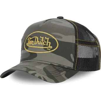 Čepice zaoblená maskáčová snapback CAM GOL Von Dutch