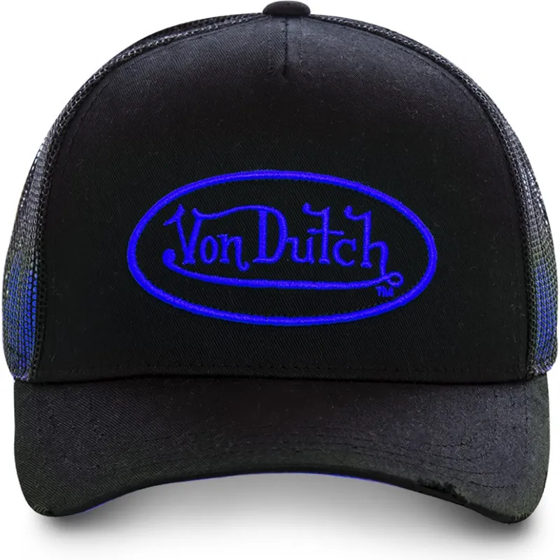 gorra-trucker-negra-con-logo-azul-neo-blu-de-von-dutch