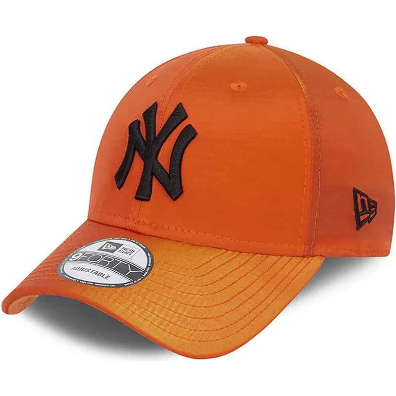 new-era-9forty-hypertone-verstellbare-orangefarbene-kappe-mit-gebogenem-schirm-der-new-york-yankees-mlb