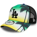 grune-trucker-kappe-mit-schwarzem-logo-a-frame-summer-city-der-los-angeles-dodgers-mlb-von-new-era
