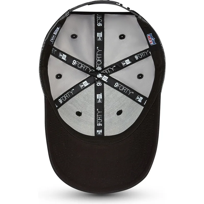 las-vegas-raiders-nfl-9forty-mesh-underlay-verstellbare-schwarze-kappe-mit-gebogenem-schirm-von-new-era