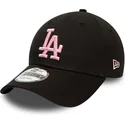 cepice-zaoblena-cerna-nastavitelny-rosa-9forty-league-essential-los-angeles-dodgers-mlb-new-era