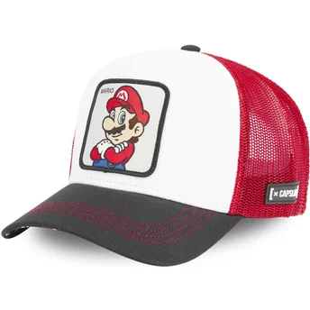 Vit, röd och svart trucker-keps Mario SMB MAR Super Mario Bros. från Capslab