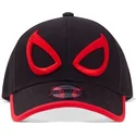 schwarze-snapback-cap-mit-gebogenem-schirm-spider-man-minimal-eyes-marvel-comics-von-difuzed