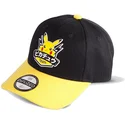 schwarze-und-gelbe-snapback-kappe-mit-gebogenem-schirm-pikachu-olympics-pokemon-von-difuzed