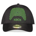 schwarze-snapback-kappe-mit-gebogenem-schirm-xbox-remote-logo-microsoft-von-difuzed