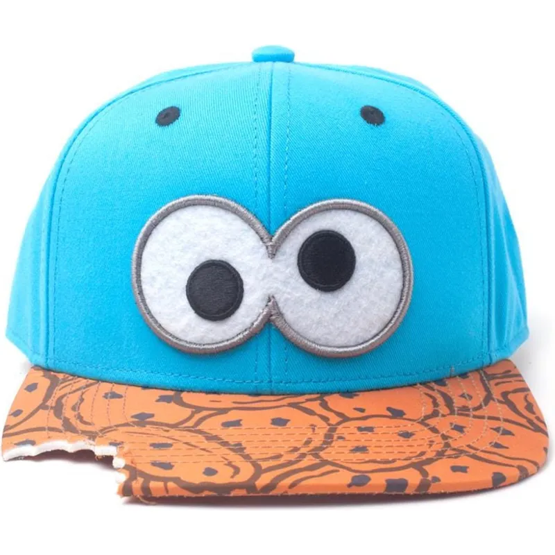 cepice-rovna-modra-snapback-las-galletas-cookie-bite-barrio-sesamo-difuzed