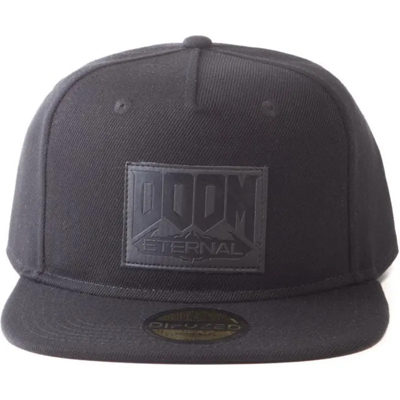 schwarze-verstellbare-flatcap-retro-eternal-doom-von-difuzed